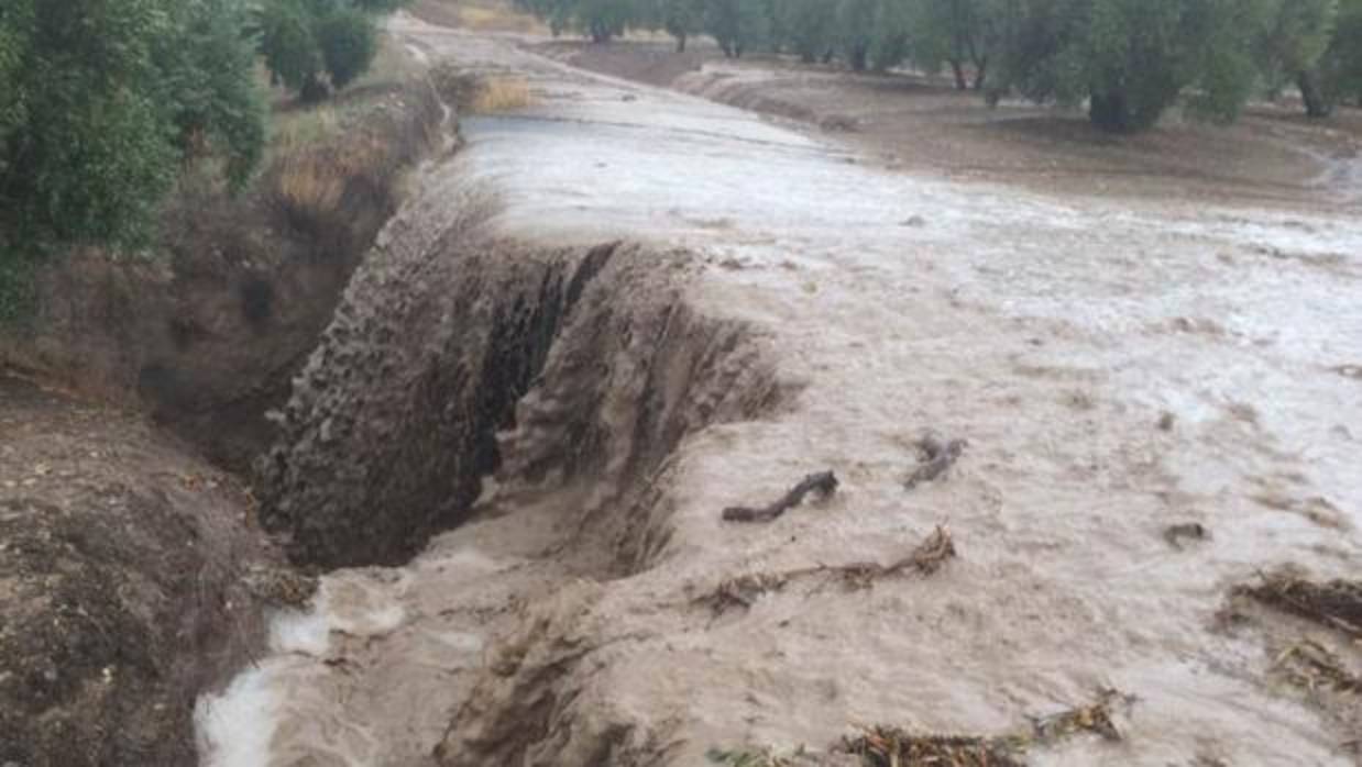Inundación provocada por las lluvias de ayer en la provincia