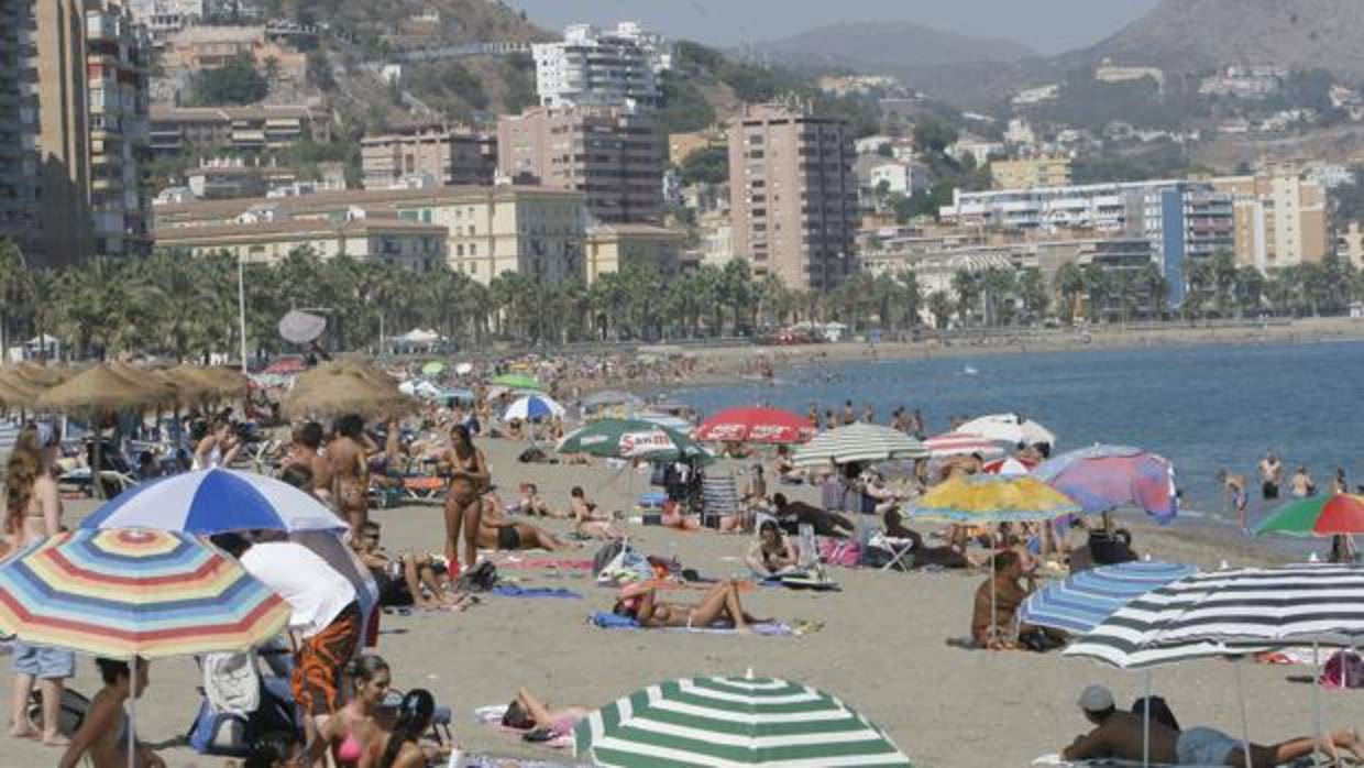Playa de La Malagueta, donde tuvo lugar el atraco