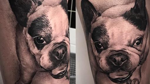Tatuaje de un bulldog francés realizado en este establecimiento
