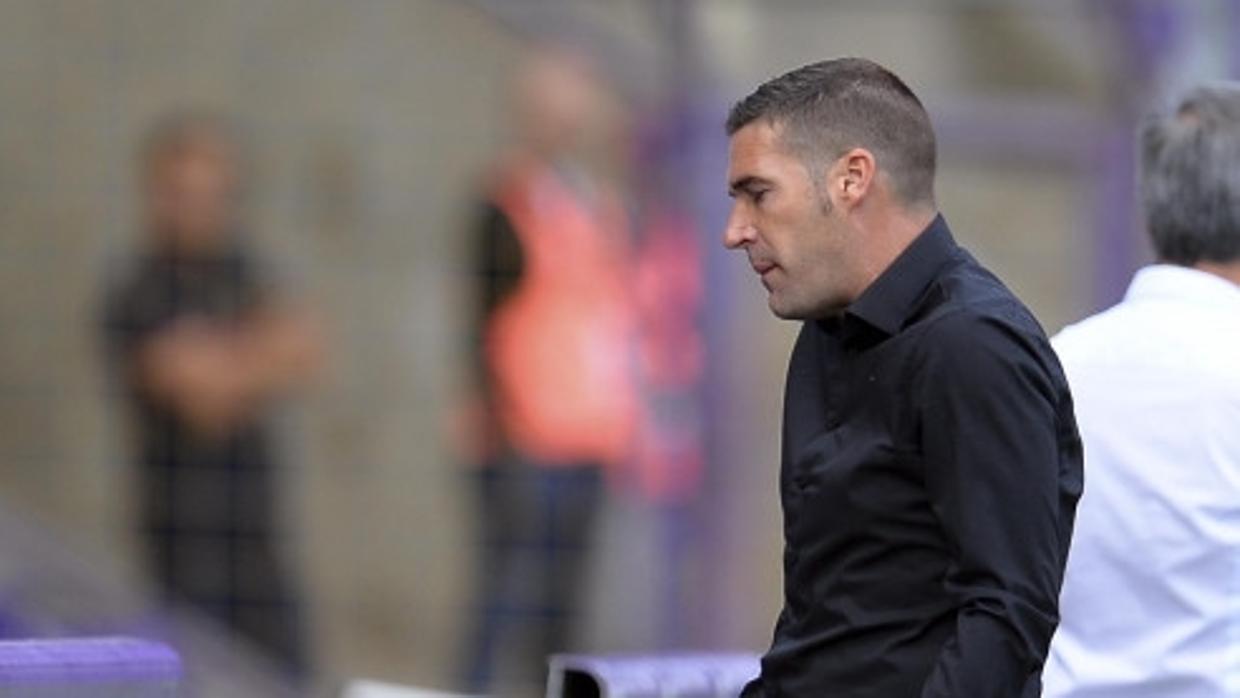 Luis Miguel Carrión durante el partido contra el Real Valladolid