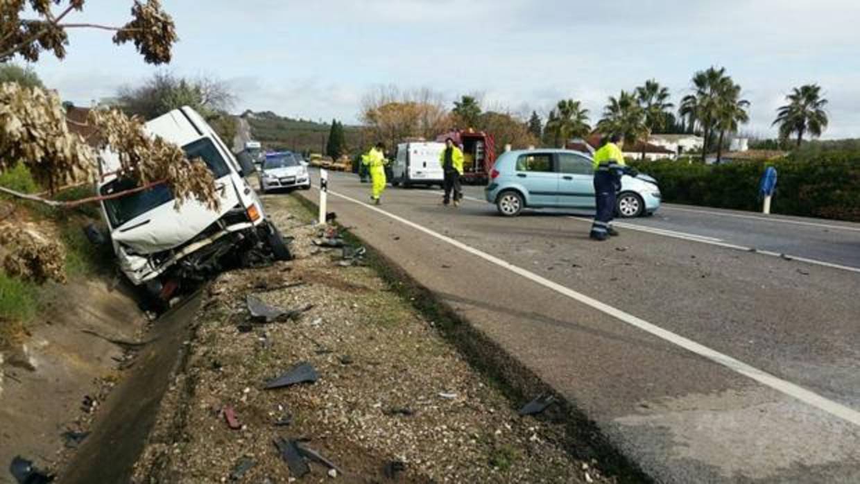 Accidente en la A-386 a su paso por Aguilar de la Frontera