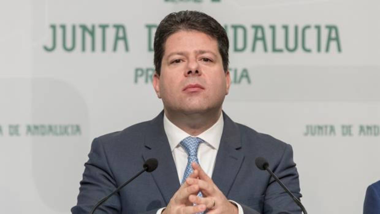El ministro principal de Gibraltar, Fabián Picardo, ayer en la sede de la Junta en Sevilla