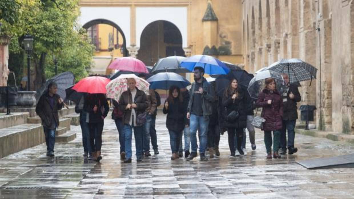 Turistas en el Patio de los Naranjos de la Mezquita-Catedral de Córdoba