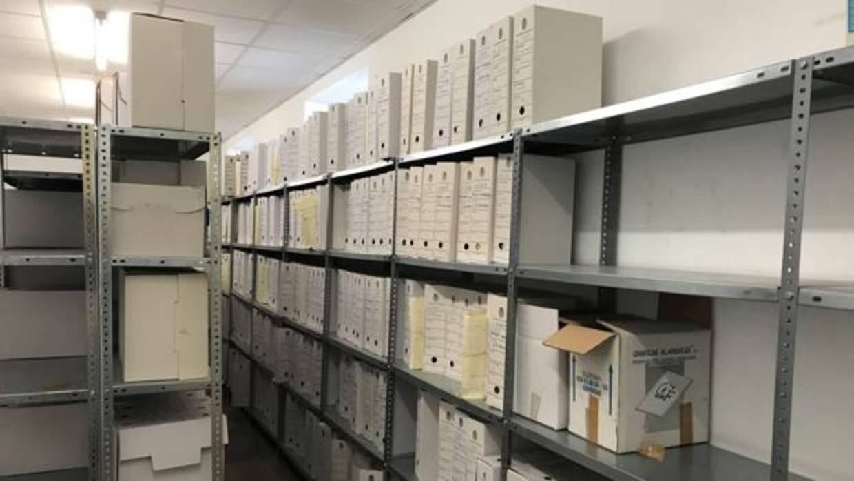 Imagen del interior del depósito de Urbanismo donde se encontraba la documentación «perdida».