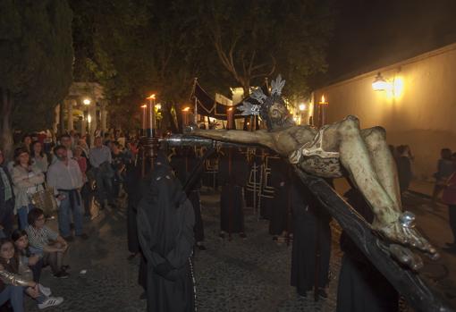 El Cristo de la Salud, camino de la carrera oficial de Córdoba el Lunes Santo