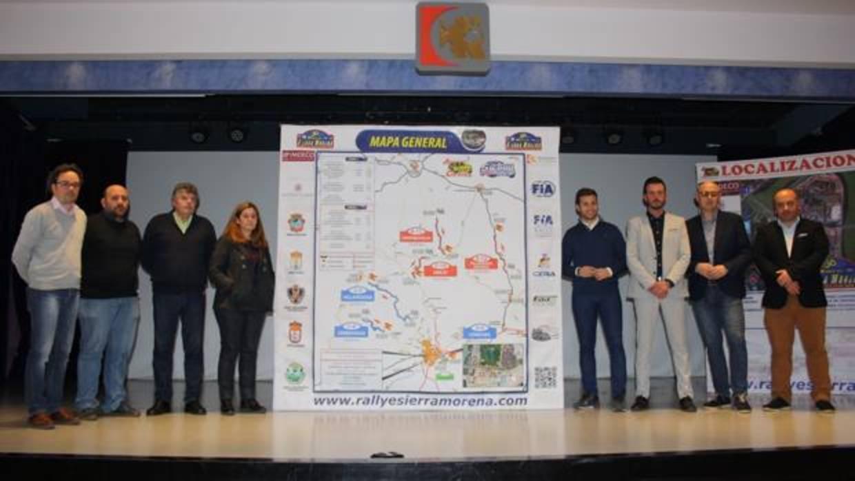 Autoridades y organizadores, este miércoles en la presentación del recorrido del Rallye Sierra Morena