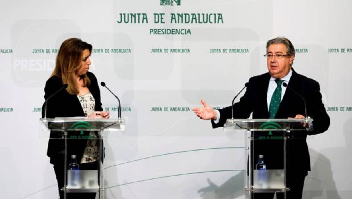 La presidenta de la Junta de Andalucía, Susana Díaz, y el ministro del Interior, Juan Ignacio Zoido