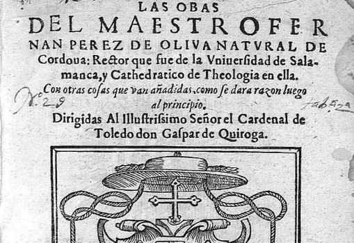 Portada de una obra de Fernán Pérez de Oliva