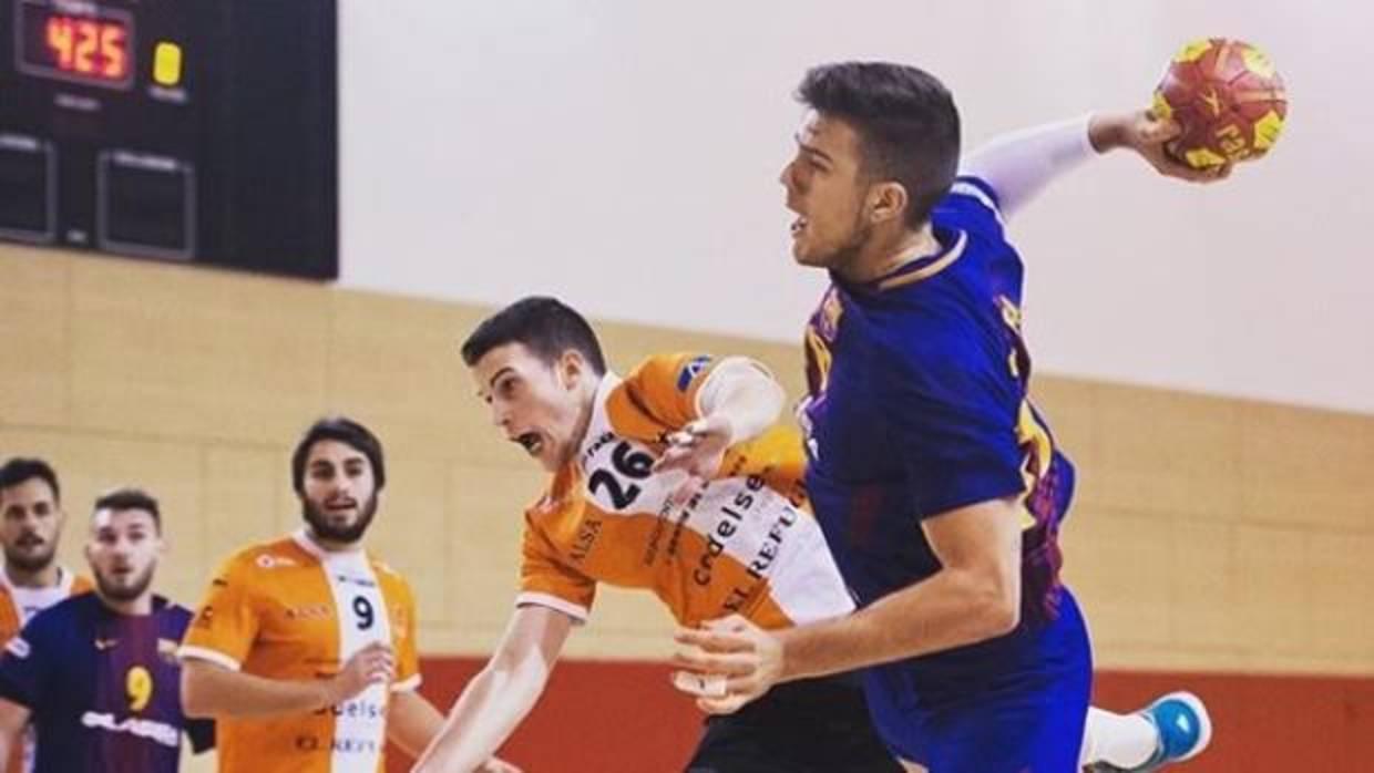 David Estepa durante un partido de este curso con el filial del FC Barcelona Lassa