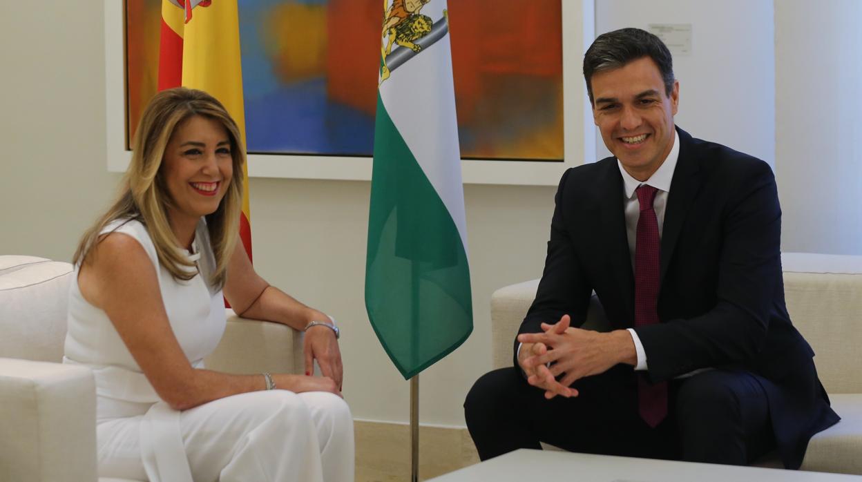 Susana Díaz y Pedro Sánchez en la reunión que ambos mantuvieron en La Moncloa el pasado 23 de julio
