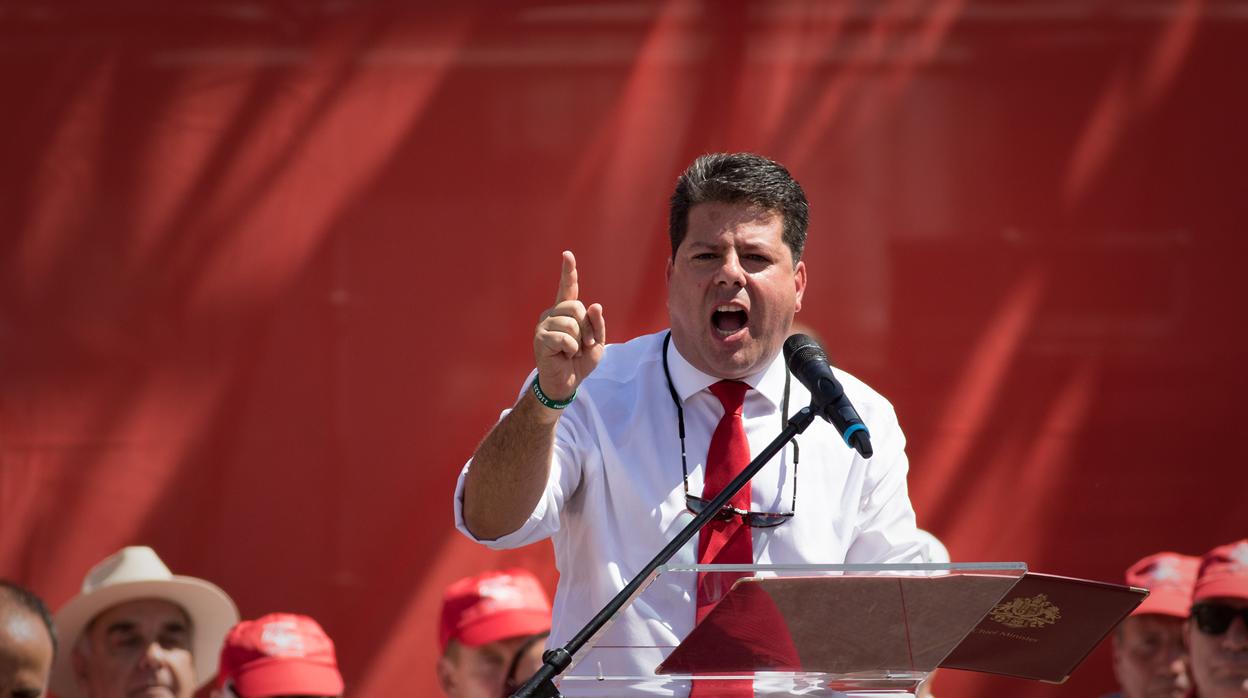 Fabian Picardo, durante su intervención en el Día Nacional de Gibraltar.