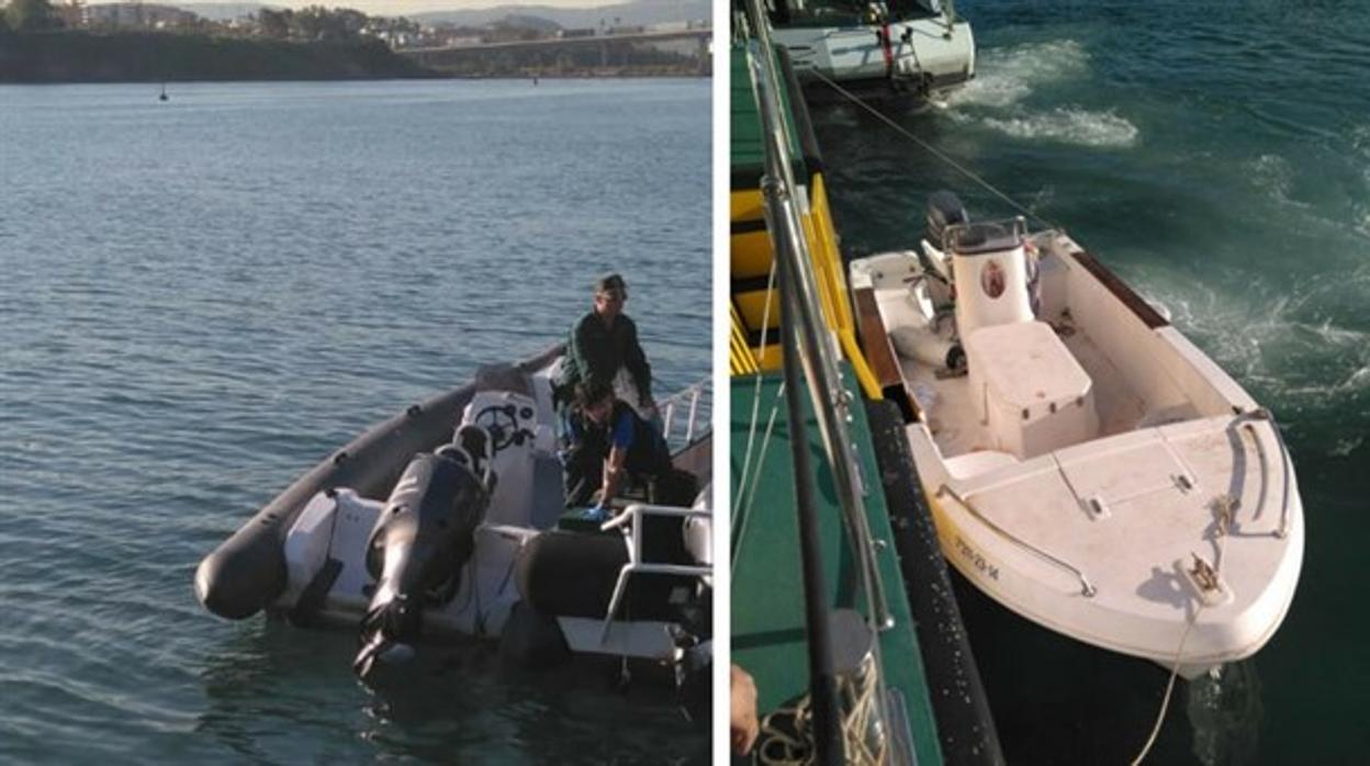 Imagen de las dos embarcaciones implicadas el siniestro en el que falleció el pequeño Manuel.