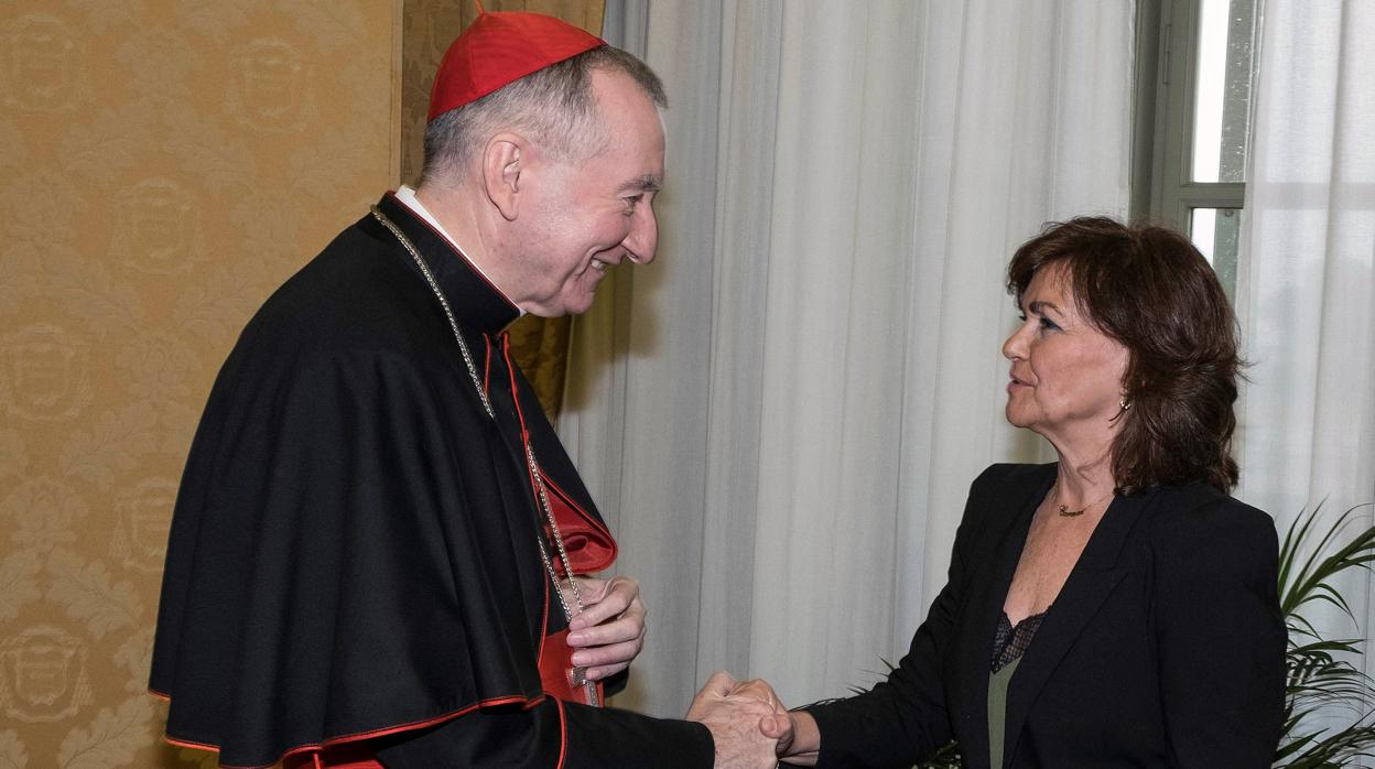 Carmen Calvo en su visita a El Vaticano