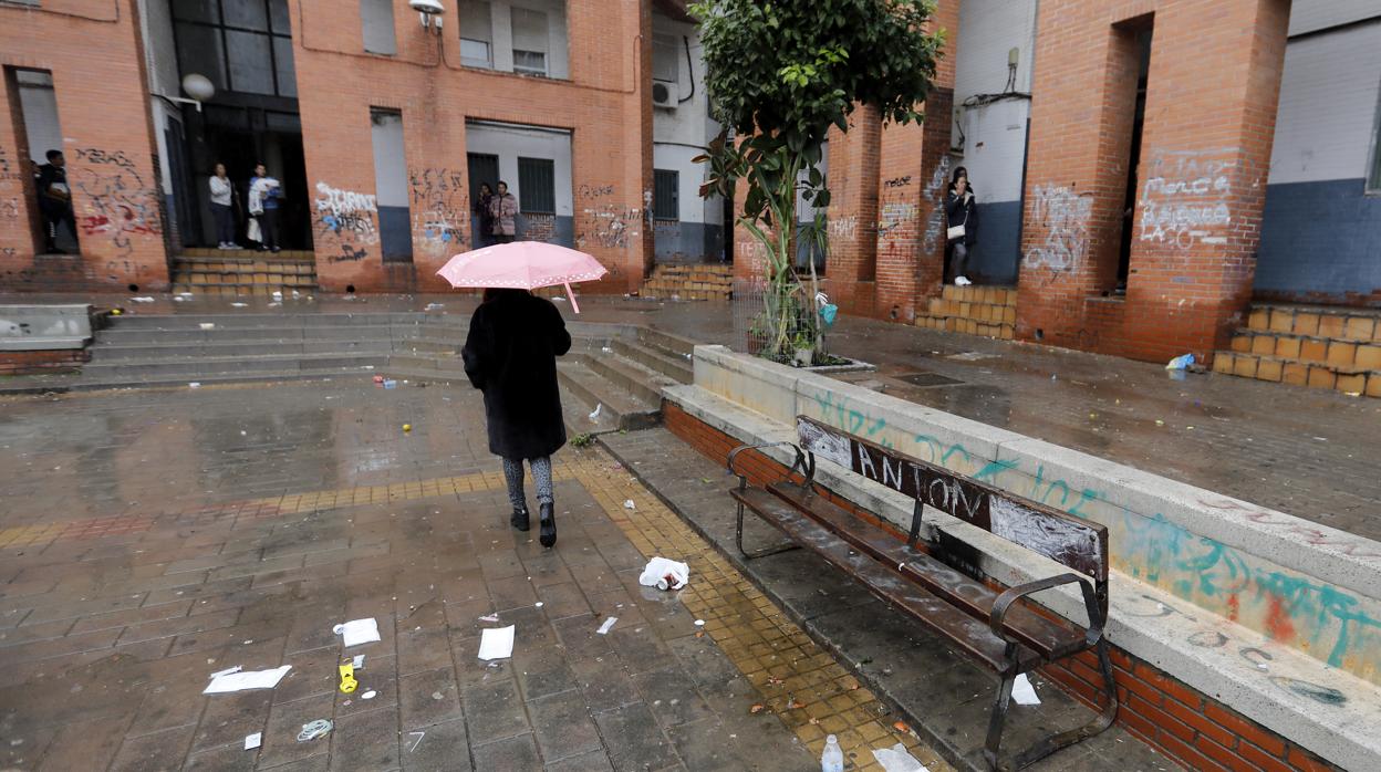 Patio del barrio de Moreras donde se produjo la reyerta