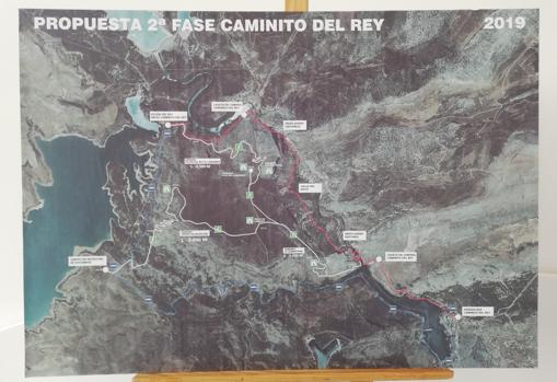 Mapa de la ampliación del Caminito del Rey