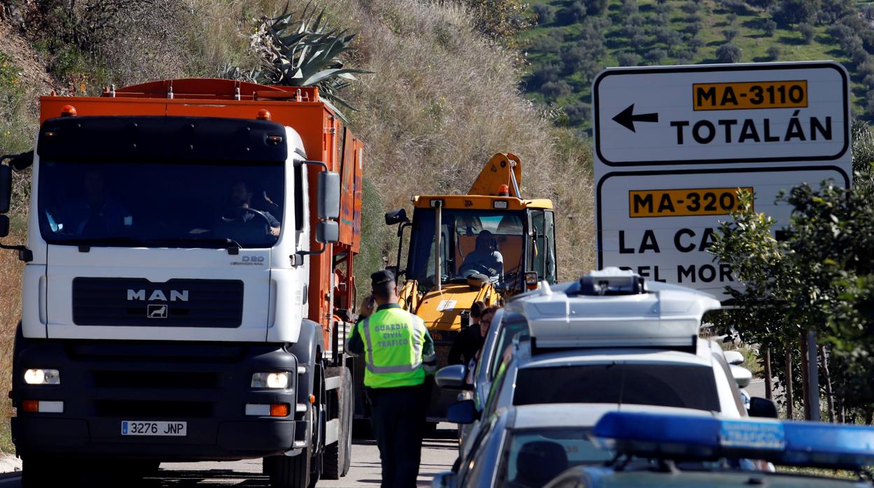 Dispostivo montado en Totalán para el rescate del pequeño Julen