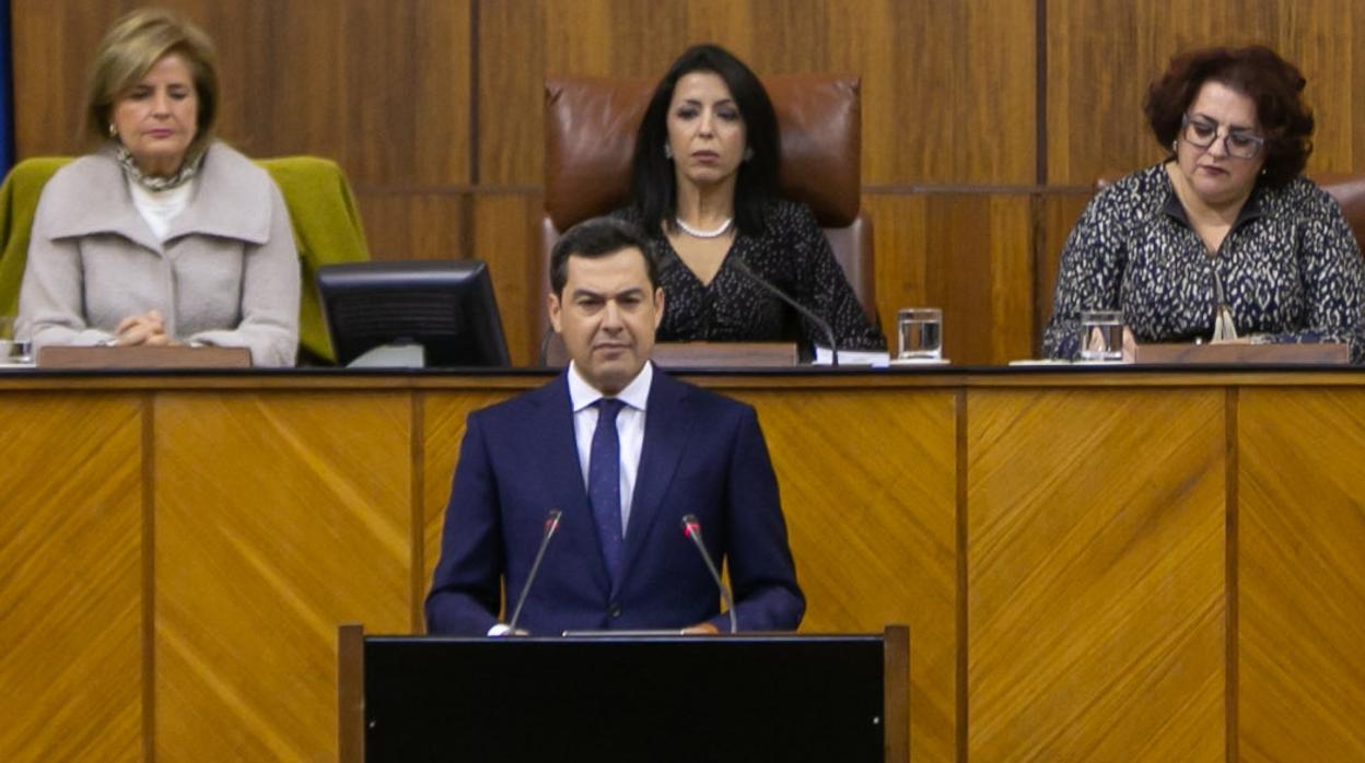 Juanma Moreno, este martes en el Parlamento andaluz