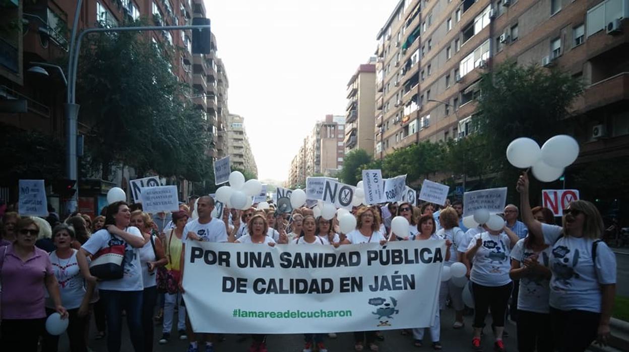 Manifestación en la que se pidió la mejora del sistema sanitario de Jaén