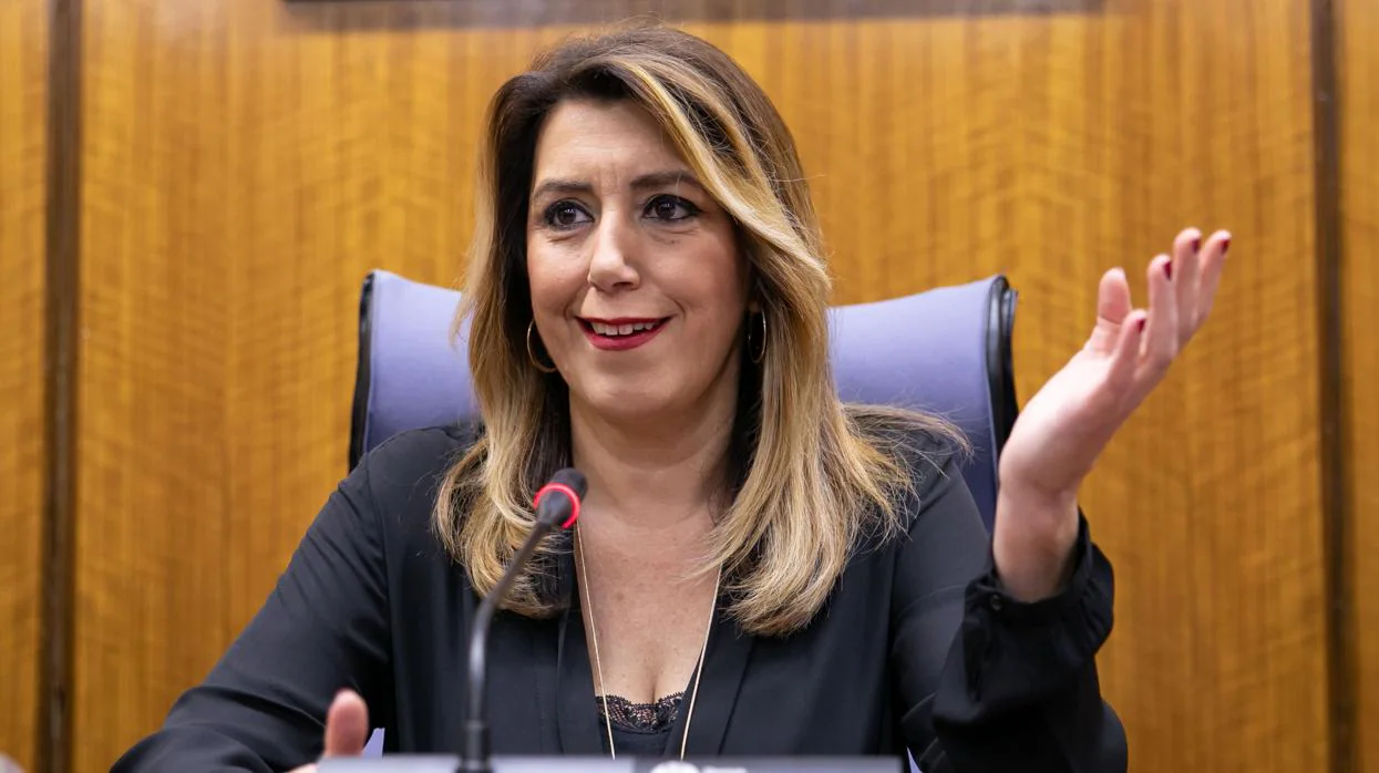 Susana Díaz en una sesión parlamentaria