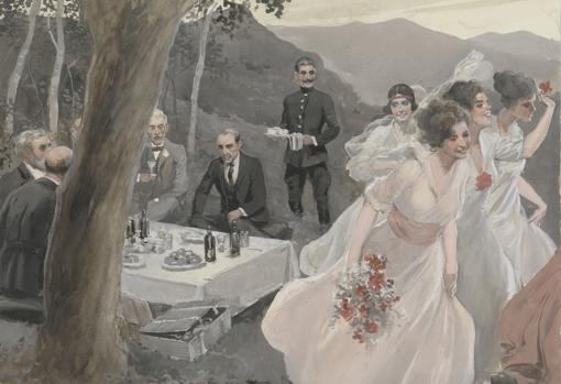 Ilustración para «La salsa», de Vicente Díez de Tejada, en 1918