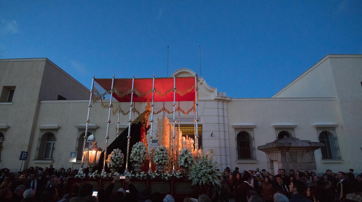 Procesión de María Santísima de la O durante el Sábado de Pasión del año 2018