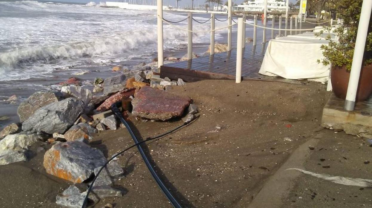 Efectos del temporal en Marbella