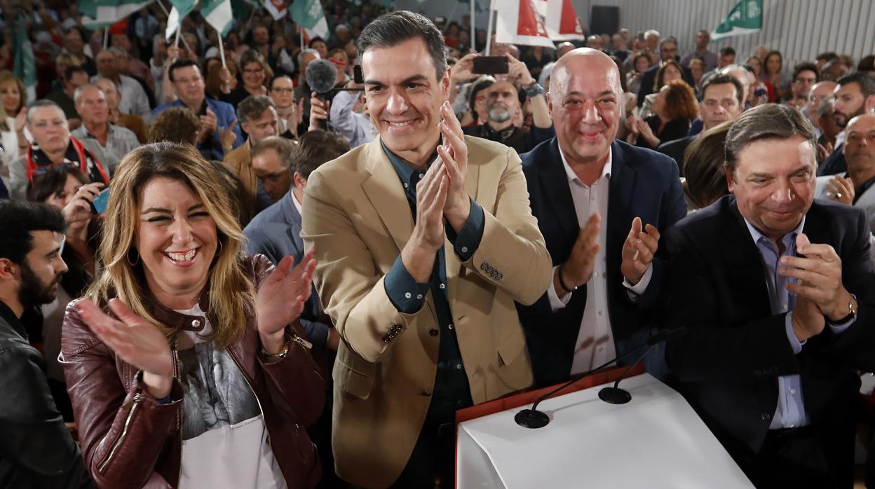 Mitin de Pedro Sánchez junto a Susana Díaz en Andalucía, el histórico fortín socialista