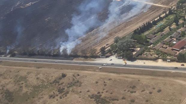 Un fuego en Almonte al borde de Doñana desata las alertas