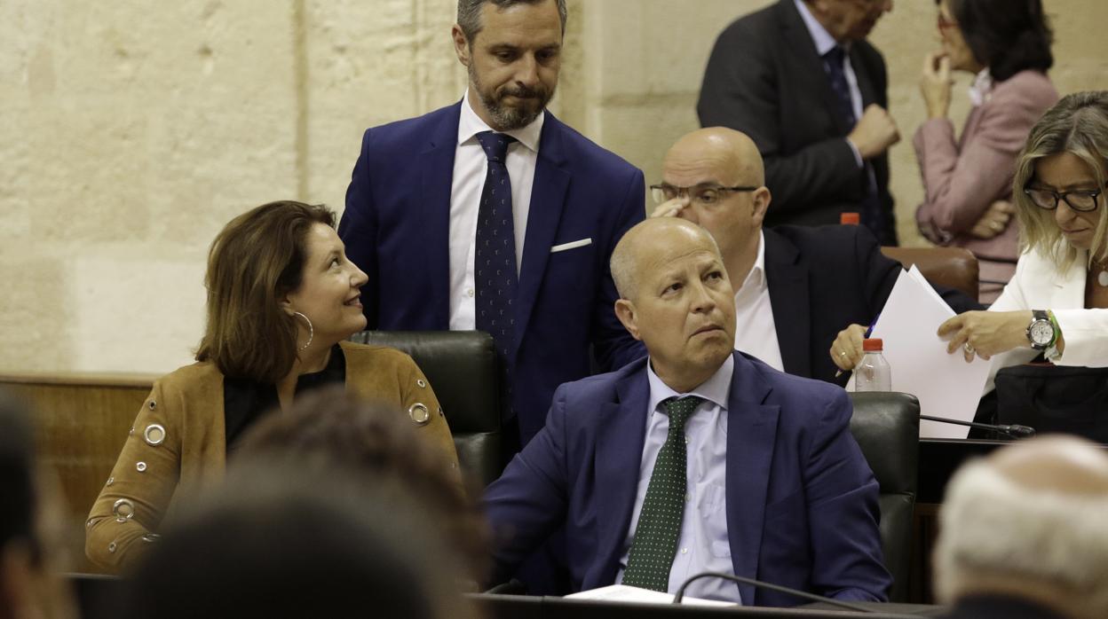 El consejero de Educación Javier Imbroda en un pleno del Parlamento