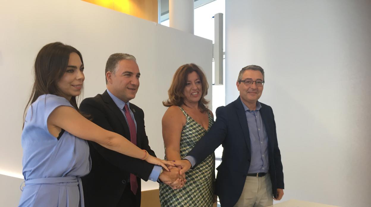 Teresa Pardo, Elías Bendodo, Mar Hormigo y Francisco Salado