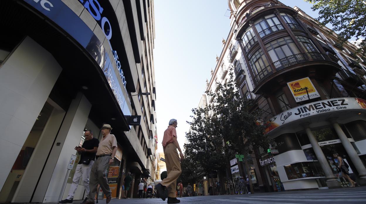 Varias personas pasean por la calle Cruz Conde