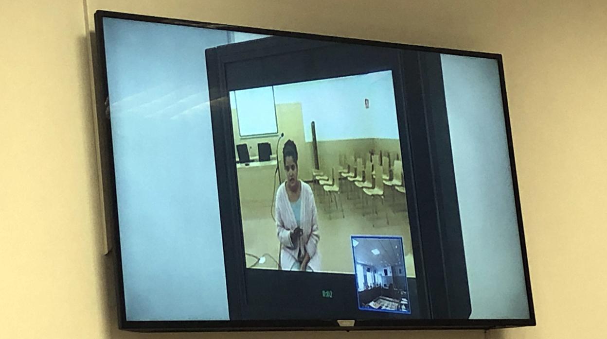 Judith Redondo, la hija de Quezada, durante su declaración a través de videoconferencia.