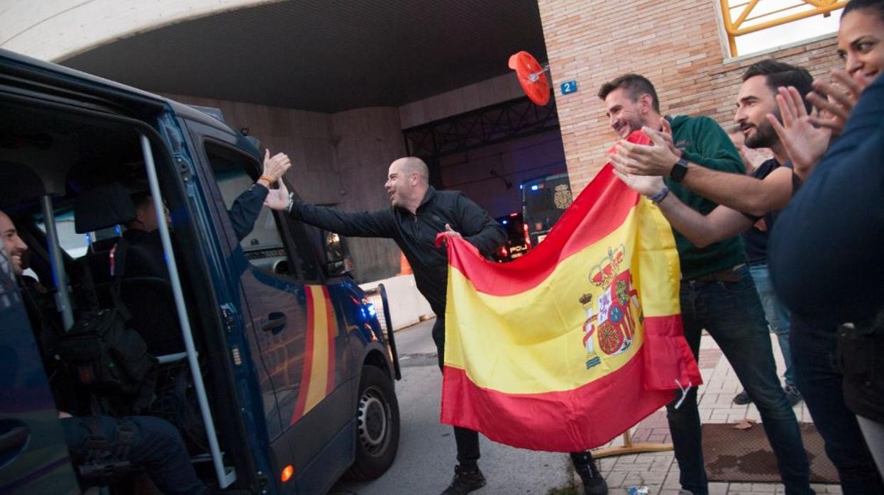 Un instante de la llegada