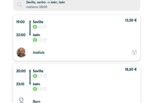 Captura del perfil de Blablacar del diputado dimitido