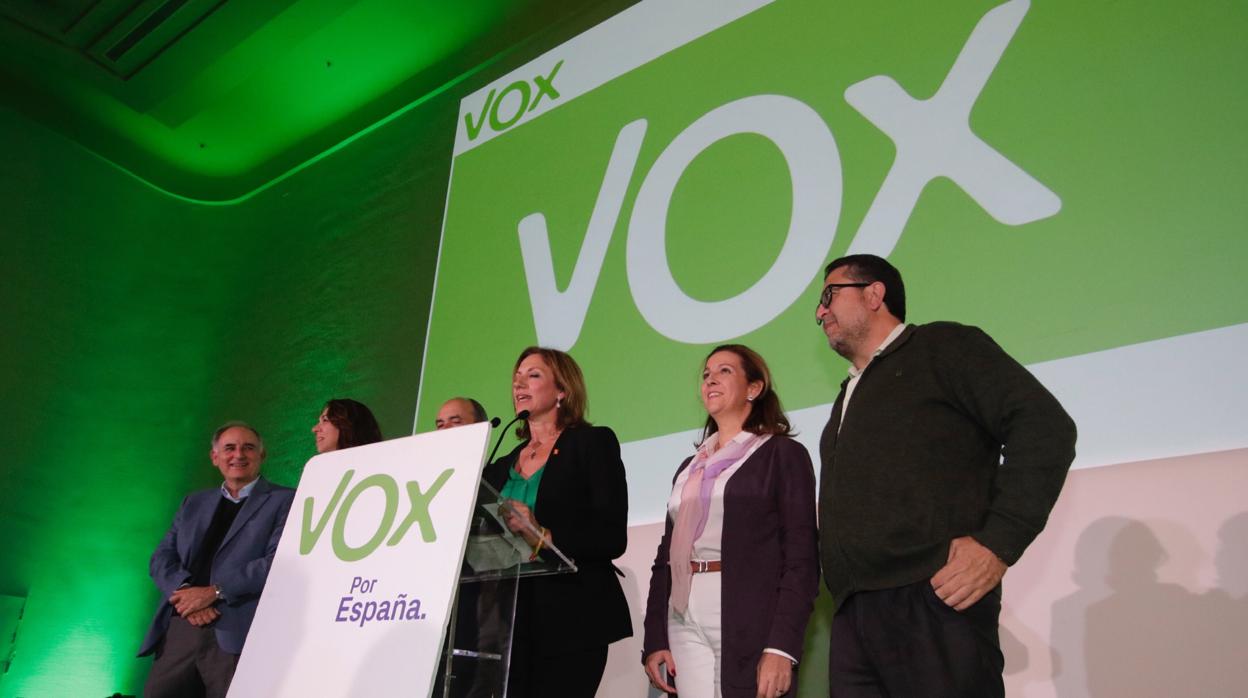 Los líderes de Vox en Andalucía en la noche electoral