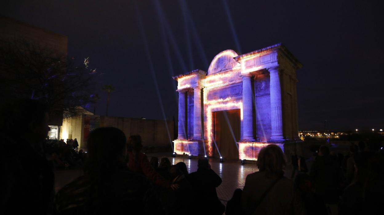 Mapping en la Puerta del Puente por el Aniversario de l Patrimonio de la Humanidad del Casco Histórico de Córdoba