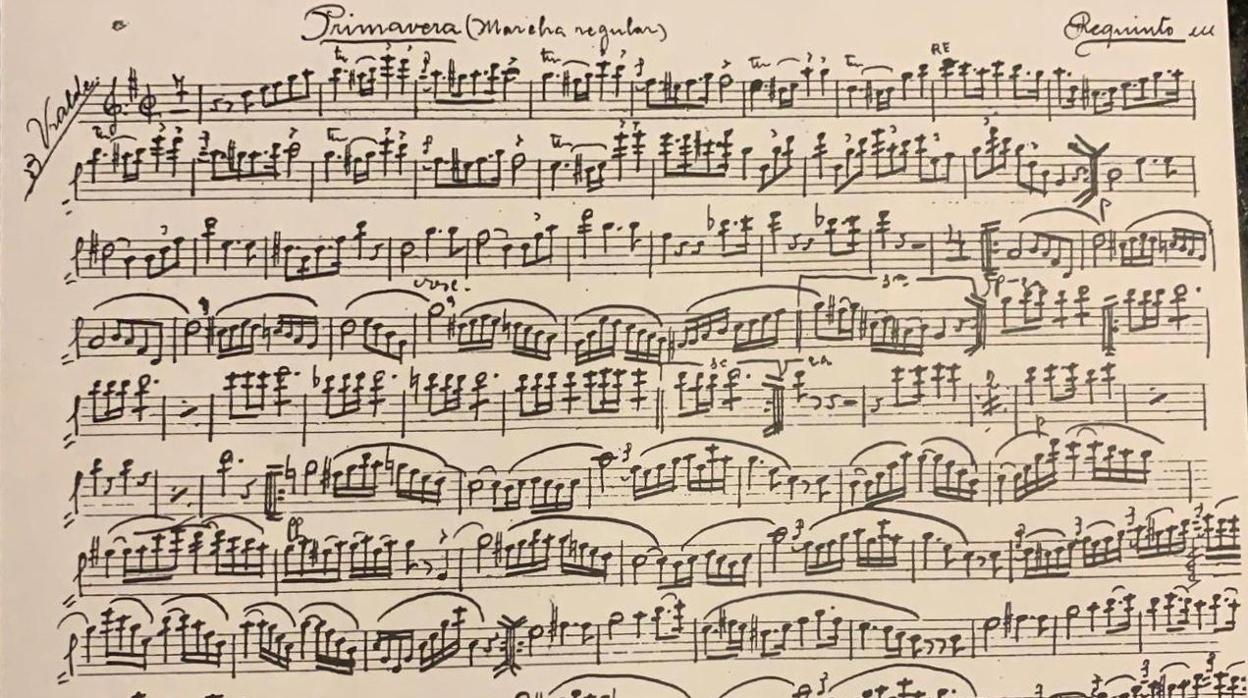 Partitura de «La Primavera», que coincide con «El Corpus» de Braulio Uralde