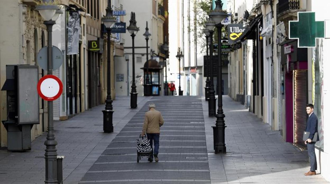 La calle Gondomar, casi desierta durante la crisis del coronavirus