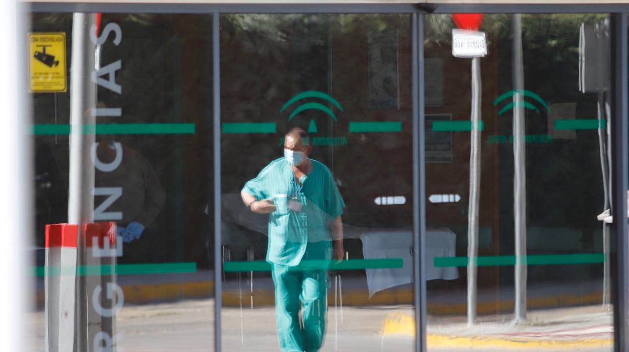 Un profesional sanitario en la zona de urgencias de un hospital cordobés