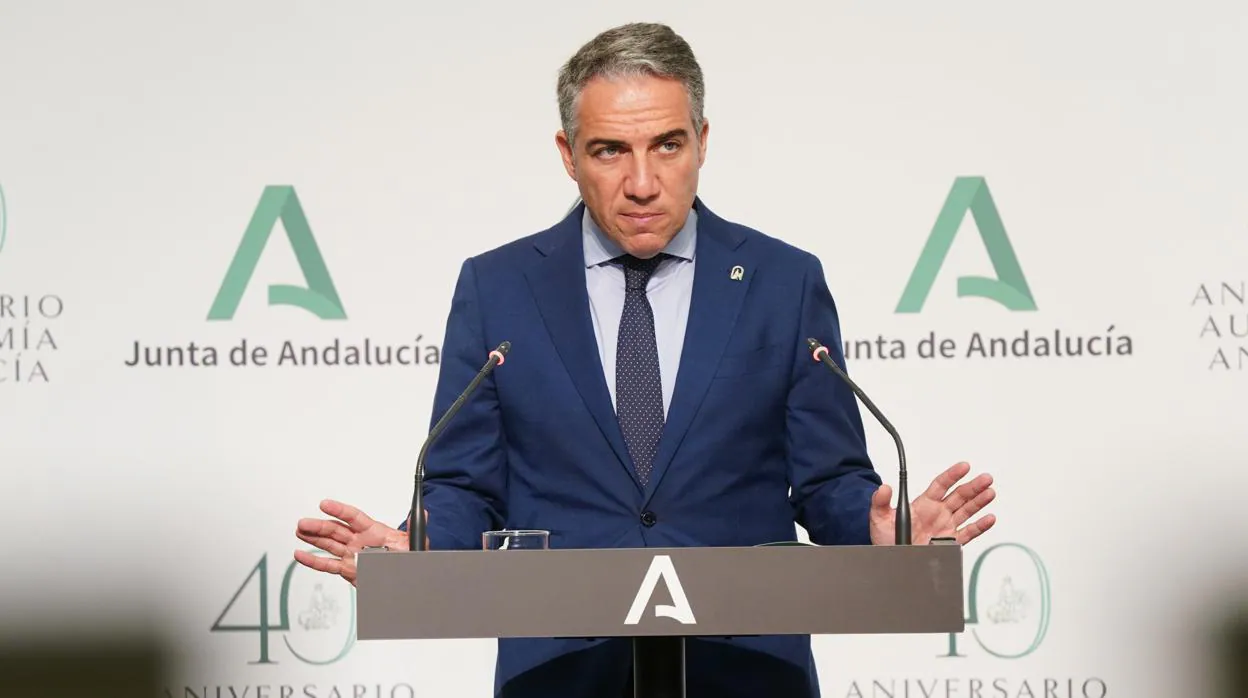 Elías Bendodo, consejero de Presidencia de la Junta de Andalucía