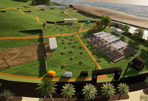 Recreación de la Terraza Marenostrum, situada frente al mar