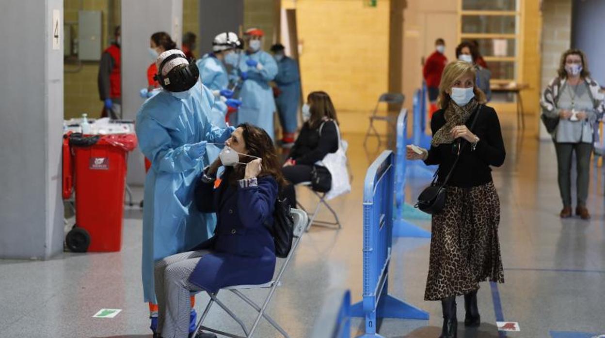 Toma de muestras en el cribado masivo de la capital el pasado 27 de octubre