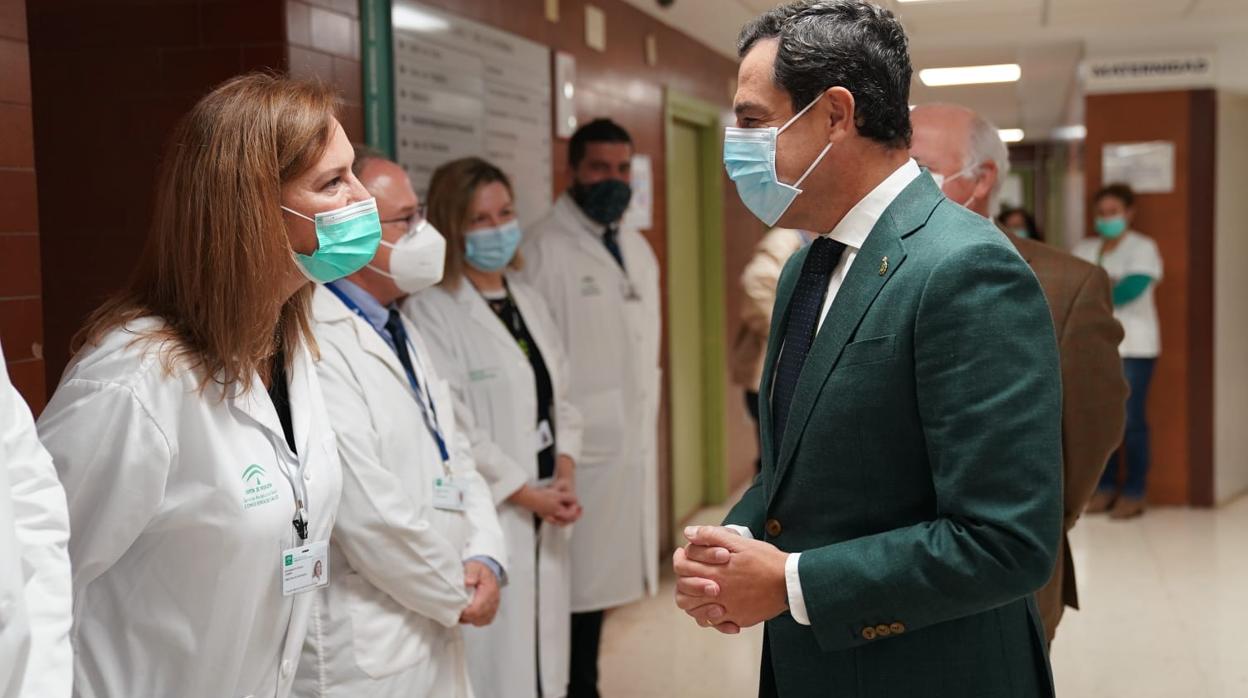 Moreno, este viernes en una visita al Hospital Materno Infantil de Málaga