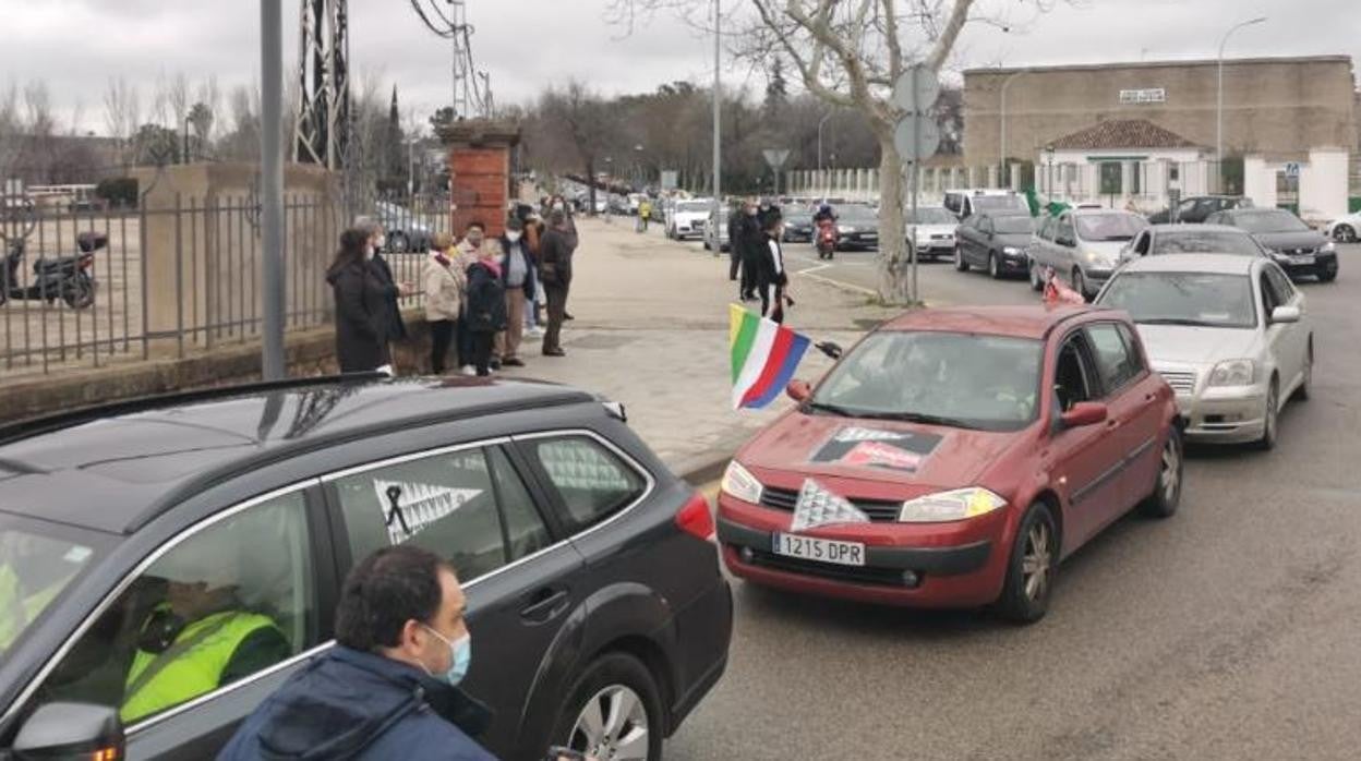 Vehículos participantes en la manifestación de protesta