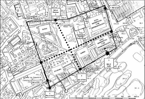Extensión del Alcázar, según Montejo y Garriguet