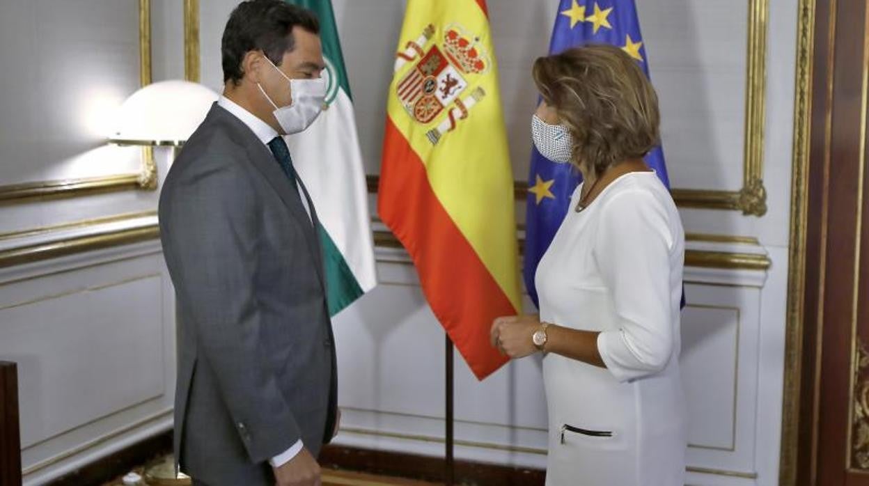 Juanma Moreno, presidente de la Junta de Andalucía, recibe a Susana Díaz en San Telmo
