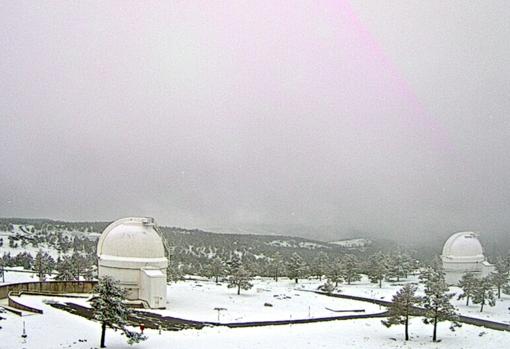 La nieve ha llegado al Observatorio Astronómico de Calar Alto.