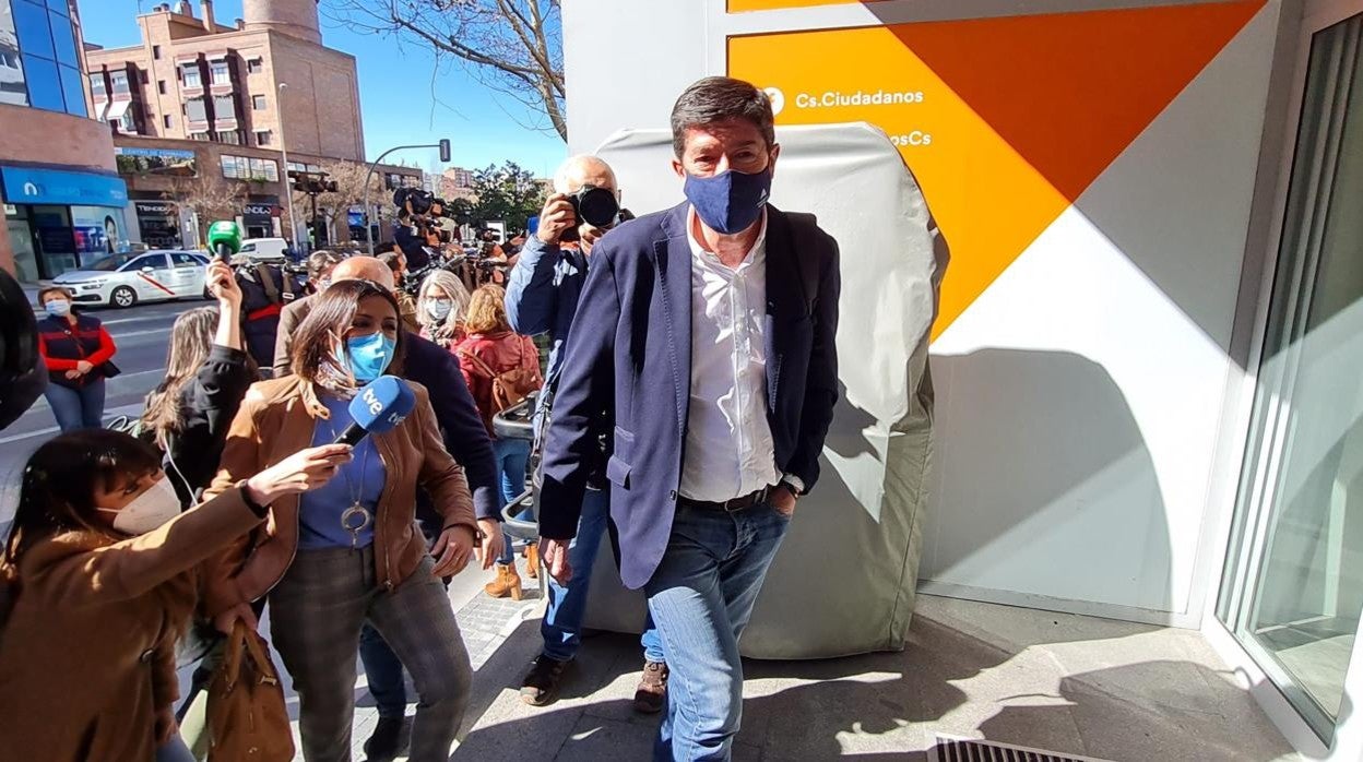 Marín a su llegada a la sede de Ciudadanos en Madrid