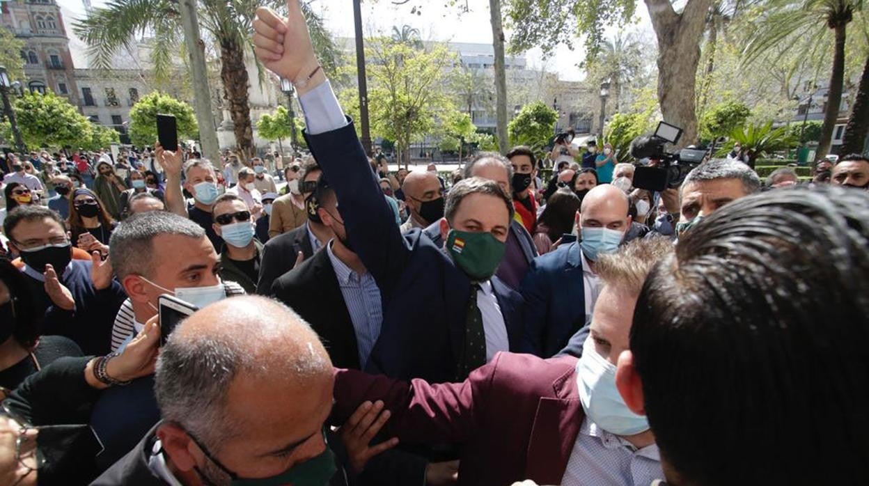 El presidente de Vox, Santiago Abascal, este miércoles en Sevilla