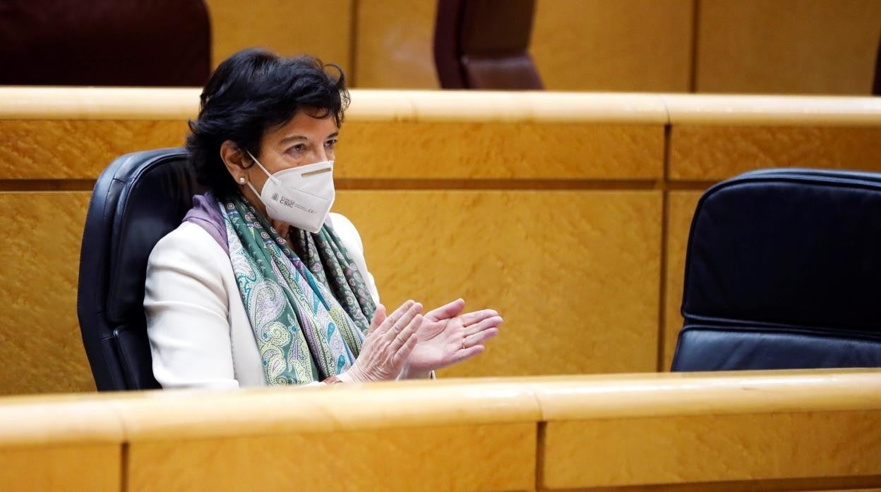 Isabel Celáa, durante una intervención en el Senado